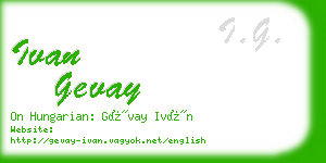 ivan gevay business card